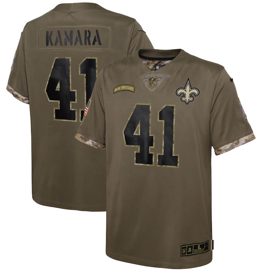 Youth - Nike Alvin Kamara Olive New Orleans Saints 2022 Salute To Service Player Limited Jersey Youth - Nike Alvin Kamara Olive New Orleans Saints 2022 Salute To Service Player Limited Jersey