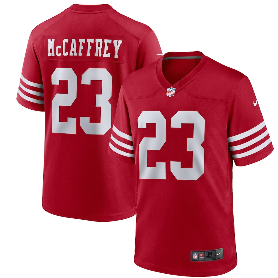 Youth - Nike Christian McCaffrey Scarlet San Francisco 49ers Game Jersey Youth - Nike Christian McCaffrey Scarlet San Francisco 49ers Game Jersey