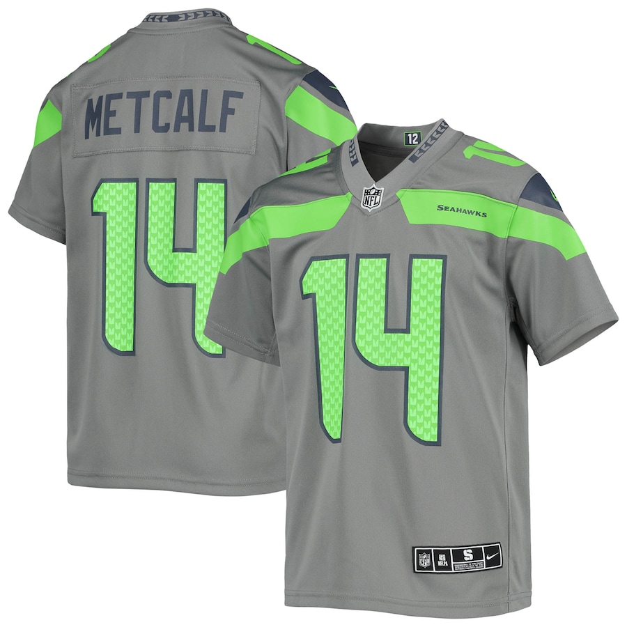 Youth - Nike DK Metcalf Gray Seattle Seahawks Inverted Team Game Jersey Youth - Nike DK Metcalf Gray Seattle Seahawks Inverted Team Game Jersey