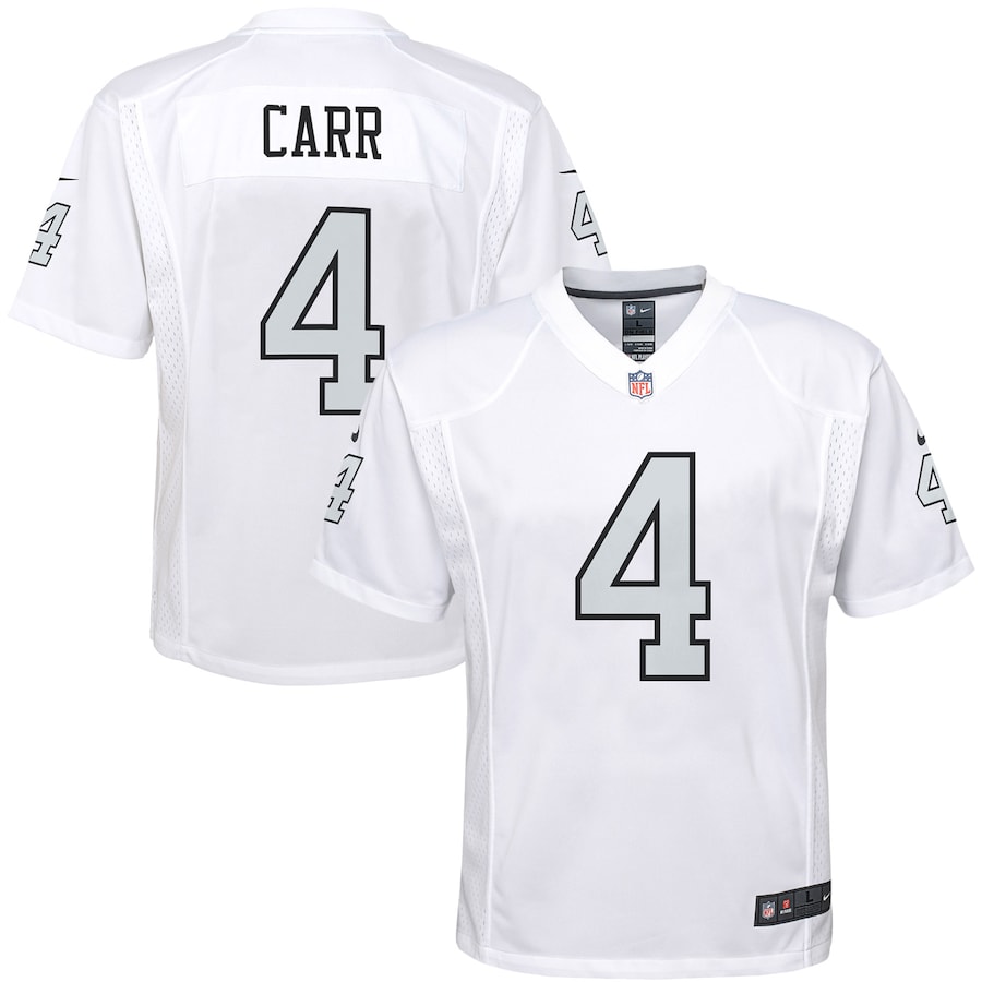 Youth - Nike Derek Carr White Las Vegas Raiders Color Rush Game Jersey Youth - Nike Derek Carr White Las Vegas Raiders Color Rush Game Jersey