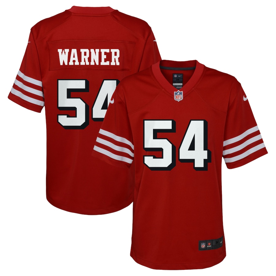Youth - Nike Fred Warner Scarlet San Francisco 49ers Alternate Game Jersey
