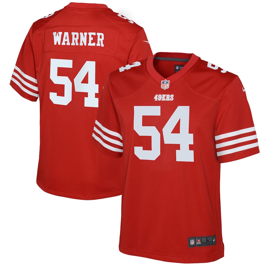Youth - Nike Fred Warner Scarlet San Francisco 49ers Game Jersey