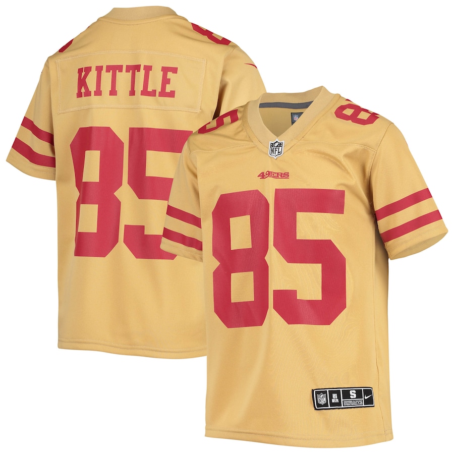 Youth - Nike George Kittle Gold San Francisco 49ers Inverted Team Game Jersey