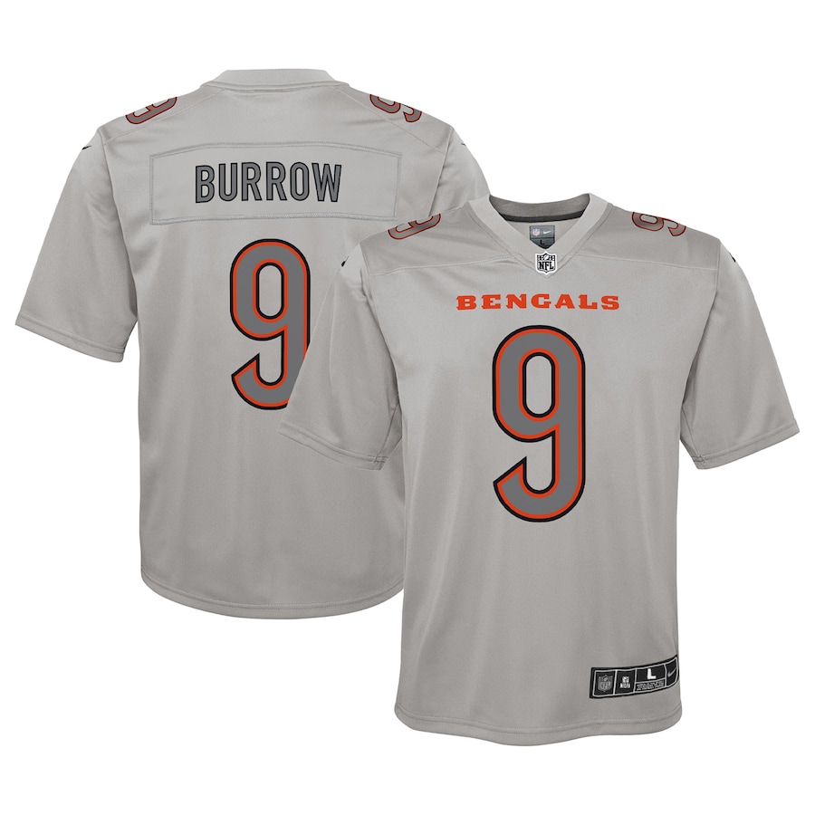 Youth - Nike Joe Burrow Gray Cincinnati Bengals Atmosphere Game Jersey Youth - Nike Joe Burrow Gray Cincinnati Bengals Atmosphere Game Jersey