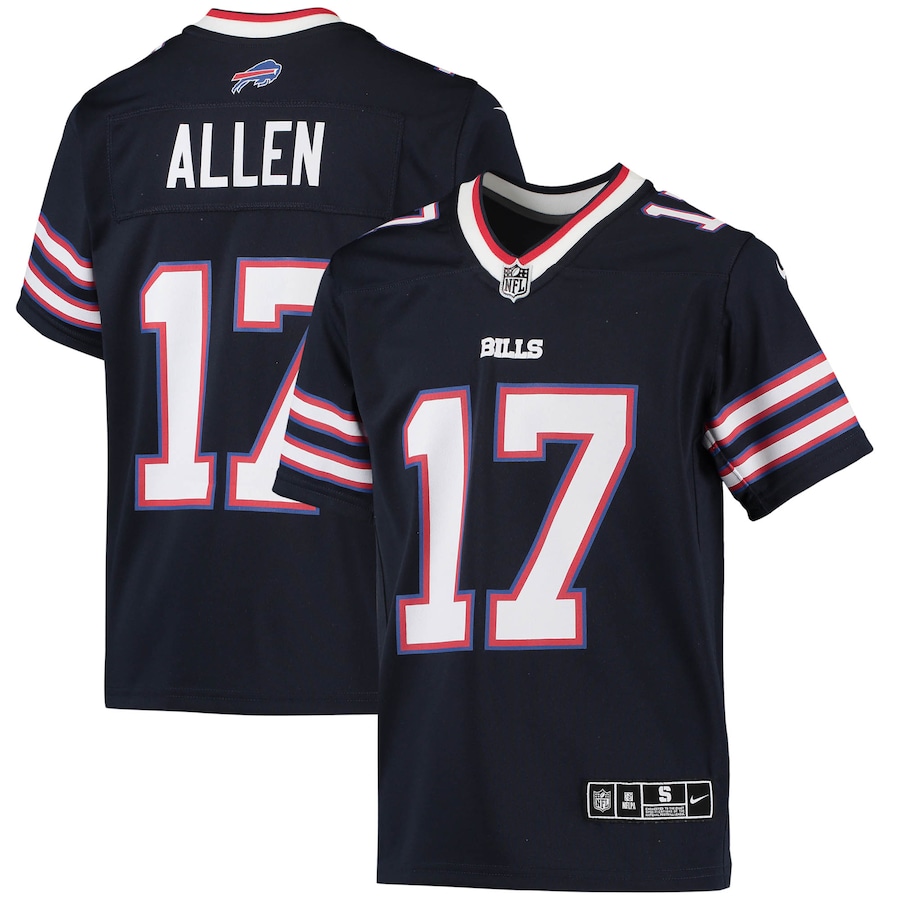 Youth - Nike Josh Allen Navy Buffalo Bills Inverted Team Game Jersey