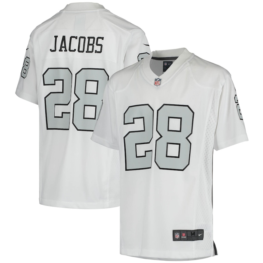 Youth - Nike Josh Jacobs White Las Vegas Raiders Color Rush Game Jersey