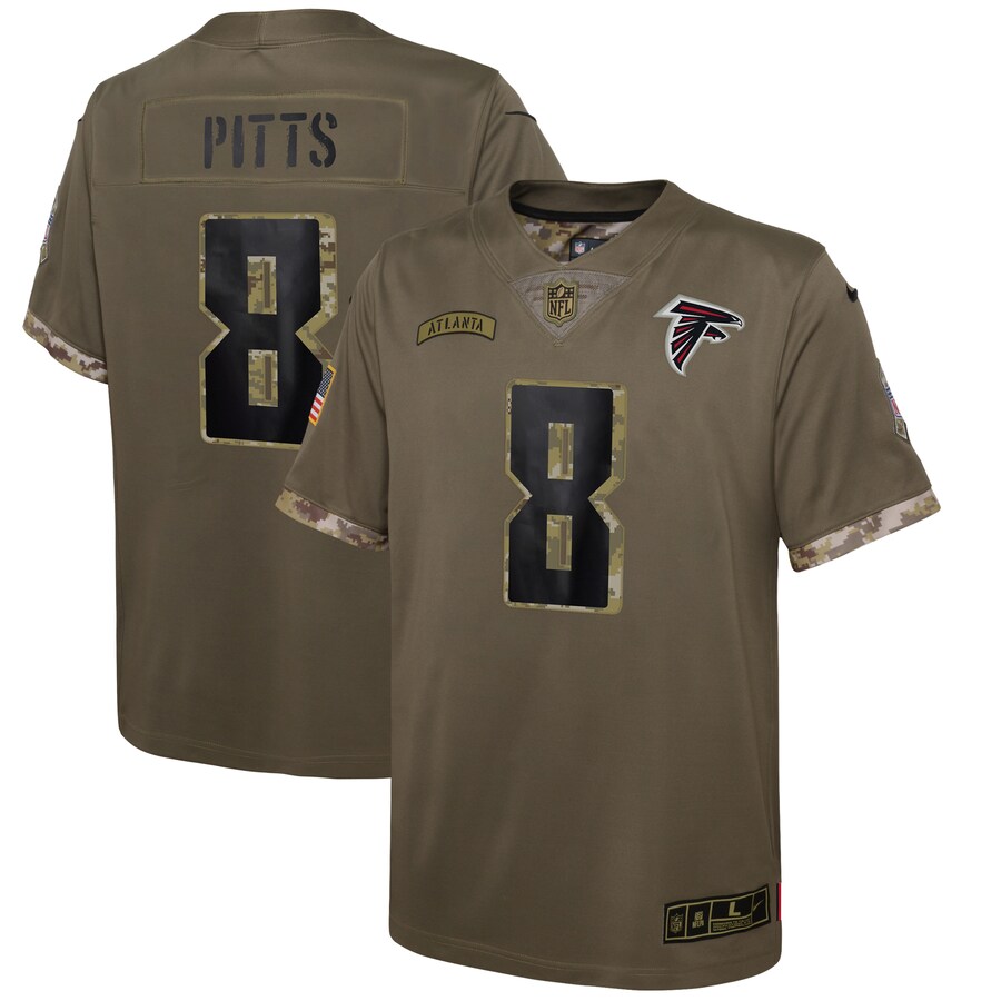 Youth - Nike Kyle Pitts Olive Atlanta Falcons 2022 Salute To Service Player Limited Jersey Youth - Nike Kyle Pitts Olive Atlanta Falcons 2022 Salute To Service Player Limited Jersey