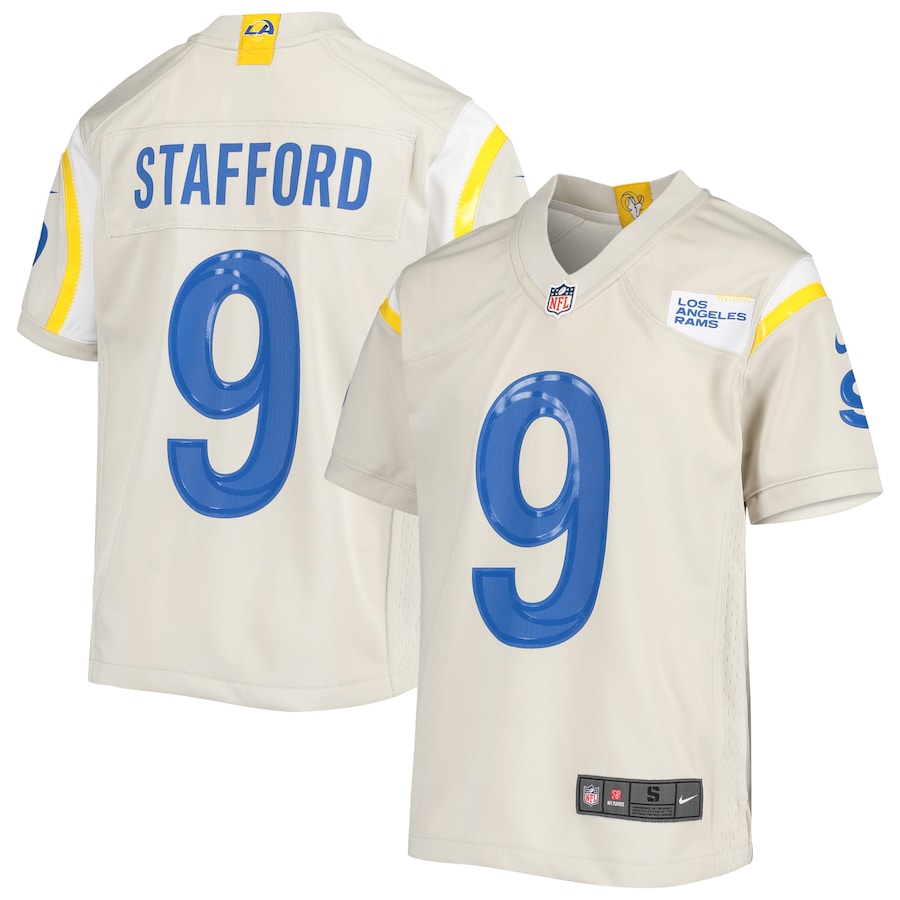 Youth - Nike Matthew Stafford Bone Los Angeles Rams Game Jersey Youth - Nike Matthew Stafford Bone Los Angeles Rams Game Jersey