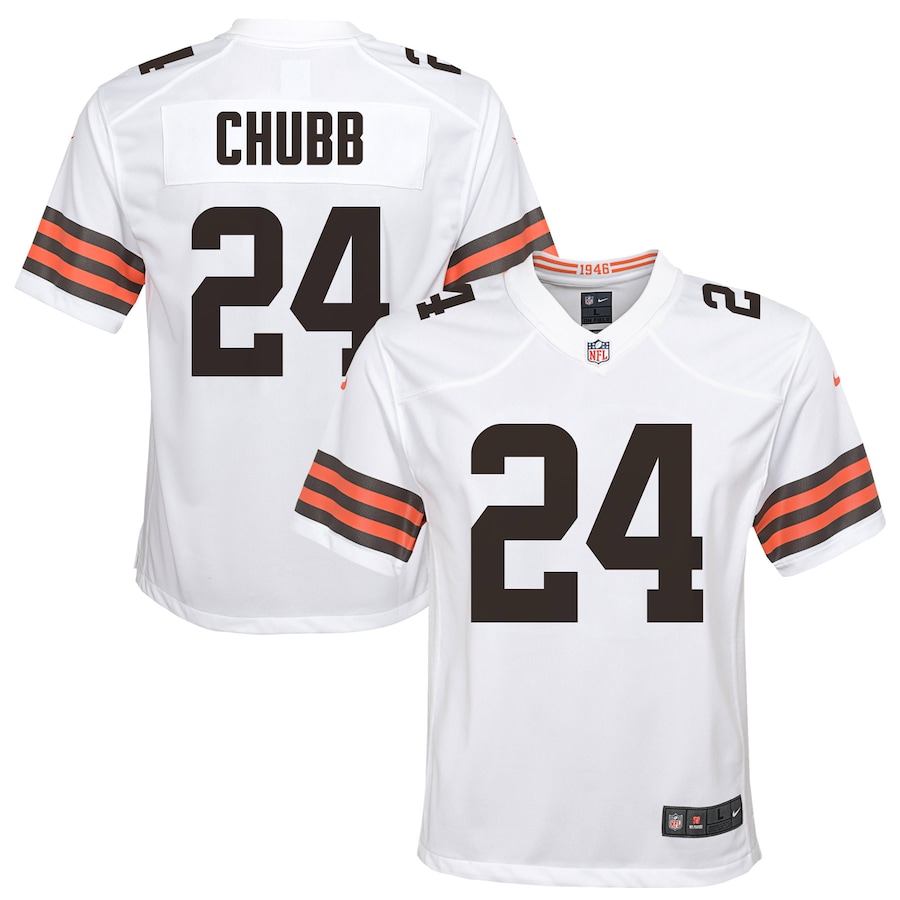 Youth - Nike Nick Chubb White Cleveland Browns Game Jersey Youth - Nike Nick Chubb White Cleveland Browns Game Jersey