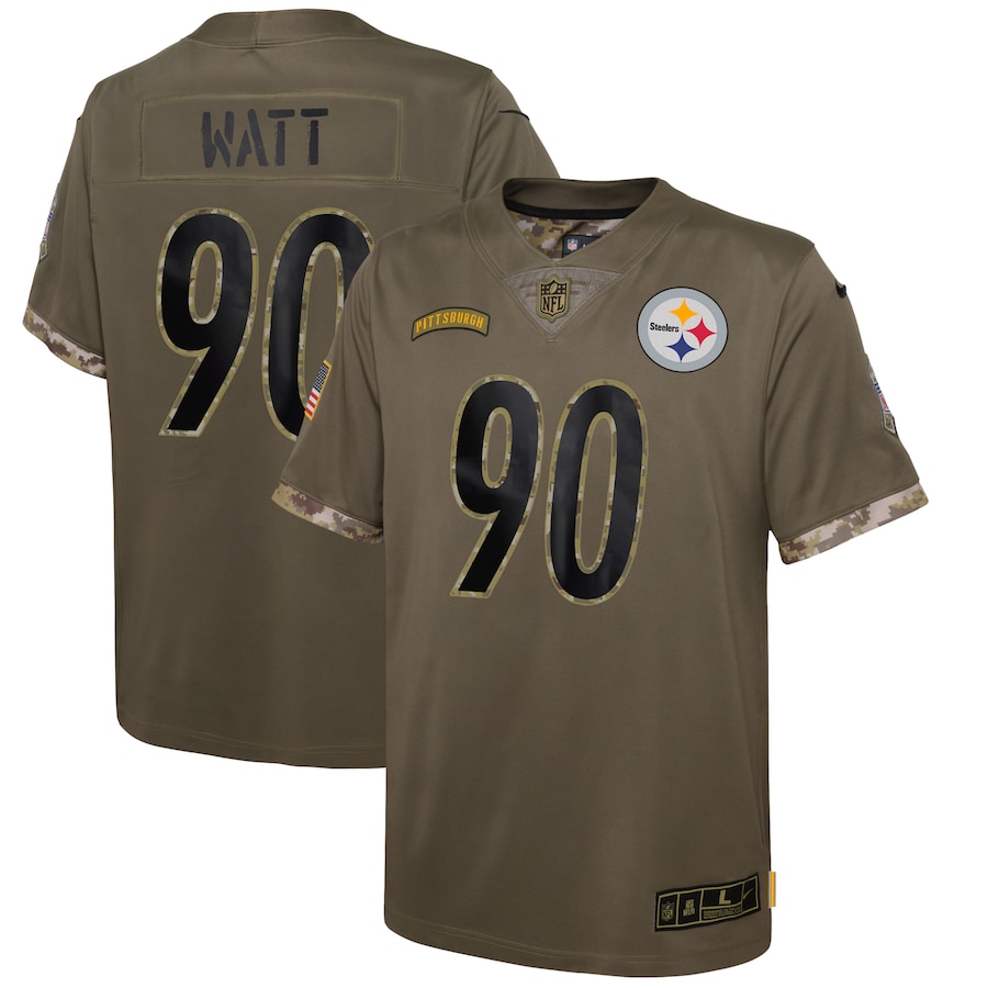 Youth - Nike Olive Pittsburgh Steelers 2022 Salute To Service Player Limited Jersey