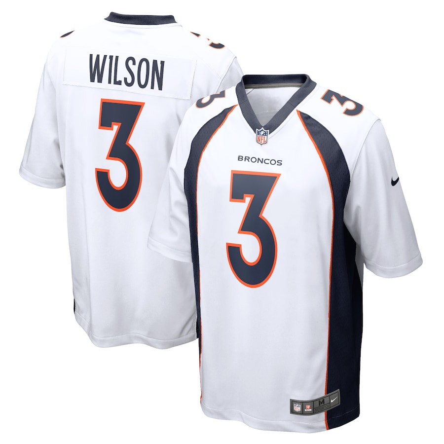 Youth - Nike Russell Wilson White Denver Broncos Game Jersey