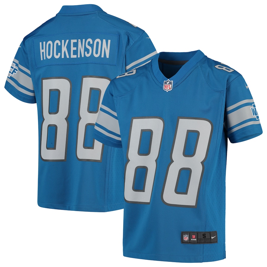 Youth - Nike T.J. Hockenson Blue Detroit Lions Game Jersey