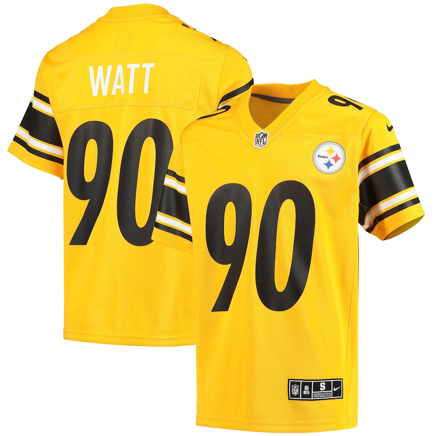 Youth - Nike T.J. Watt Gold Pittsburgh Steelers Inverted Team Game Jersey Youth - Nike T.J. Watt Gold Pittsburgh Steelers Inverted Team Game Jersey