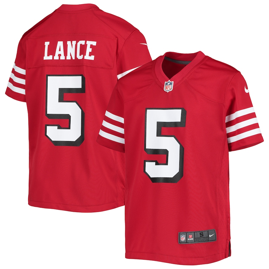 Youth - Nike Trey Lance Scarlet San Francisco 49ers Alternate Game Jersey