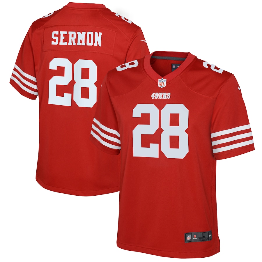 Youth - Nike Trey Sermon Scarlet San Francisco 49ers Game Jersey Youth - Nike Trey Sermon Scarlet San Francisco 49ers Game Jersey