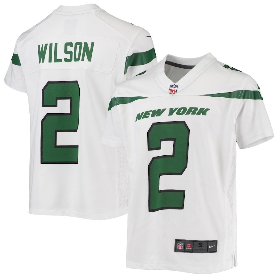 Youth - Nike Zach Wilson White New York Jets Game Jersey Youth - Nike Zach Wilson White New York Jets Game Jersey