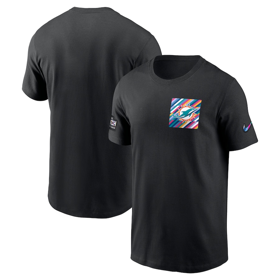 Men's - Miami Dolphins Black 2023 NFL Crucial Catch Sideline Tri-Blend T-Shirt