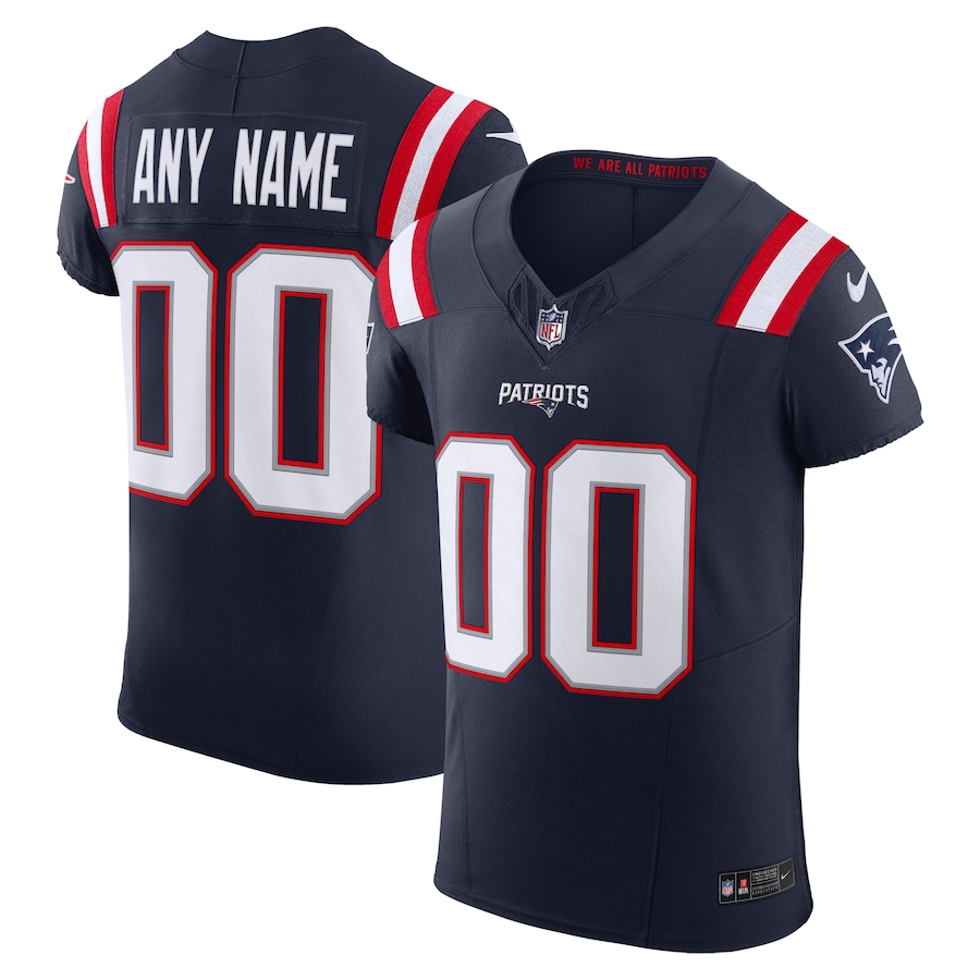 Men's - New England Patriots Navy 2023 Vapor F.U.S.E. Elite Custom Jersey