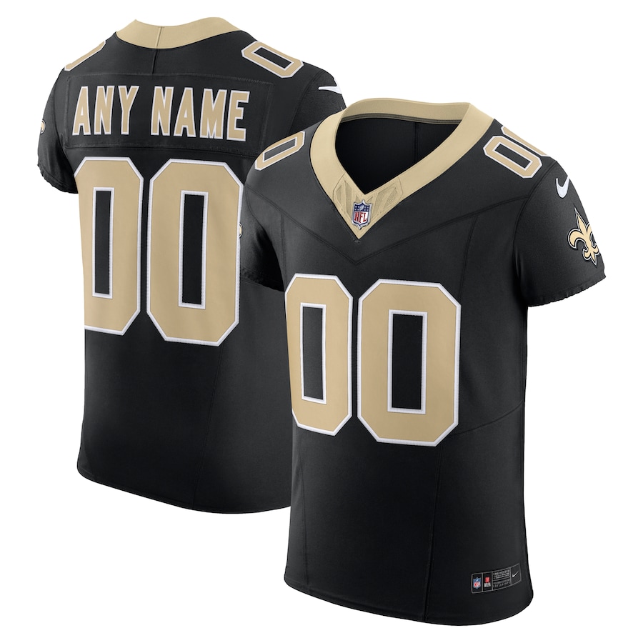 Men's - New Orleans Saints Black 2023 Vapor F.U.S.E. Elite Custom Jersey