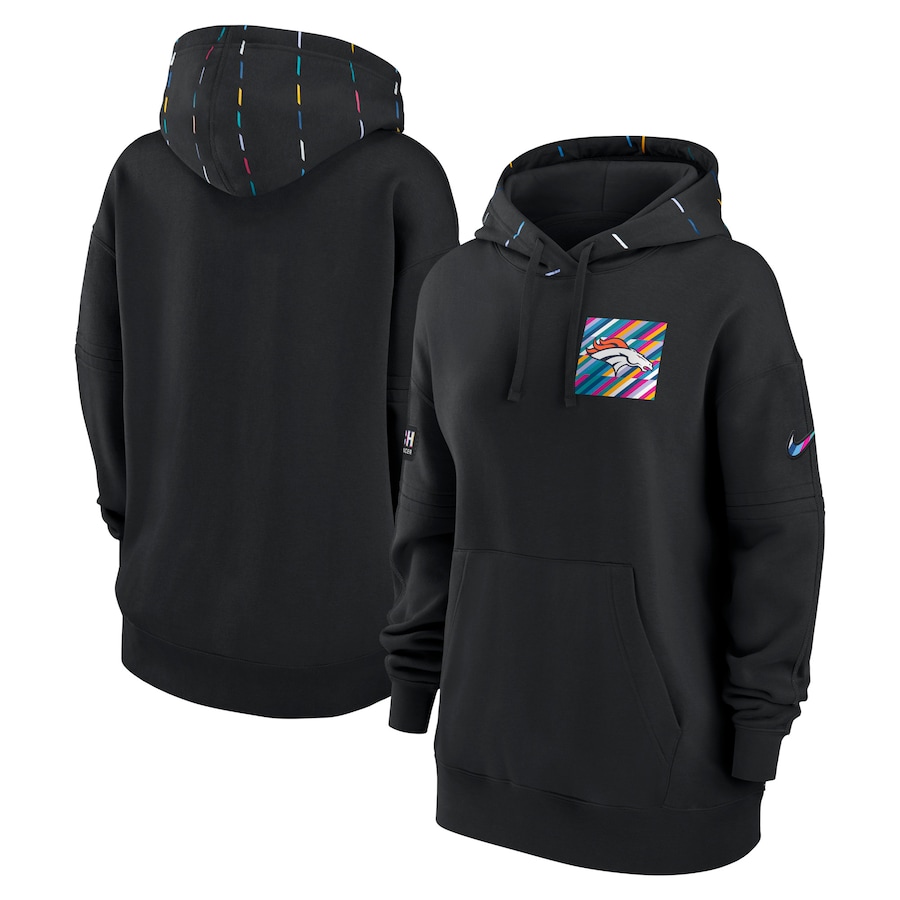 Women's - Denver Broncos Black 2023 Club Crucial Catch Pullover Hoodie Women's - Denver Broncos Black 2023 Club Crucial Catch Pullover Hoodie