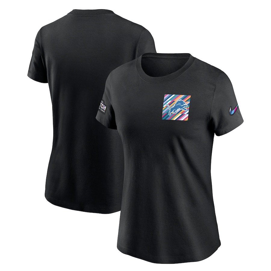 Women's - Detroit Lions Black 2023 Sideline Crucial Catch Short Sleeve Tee