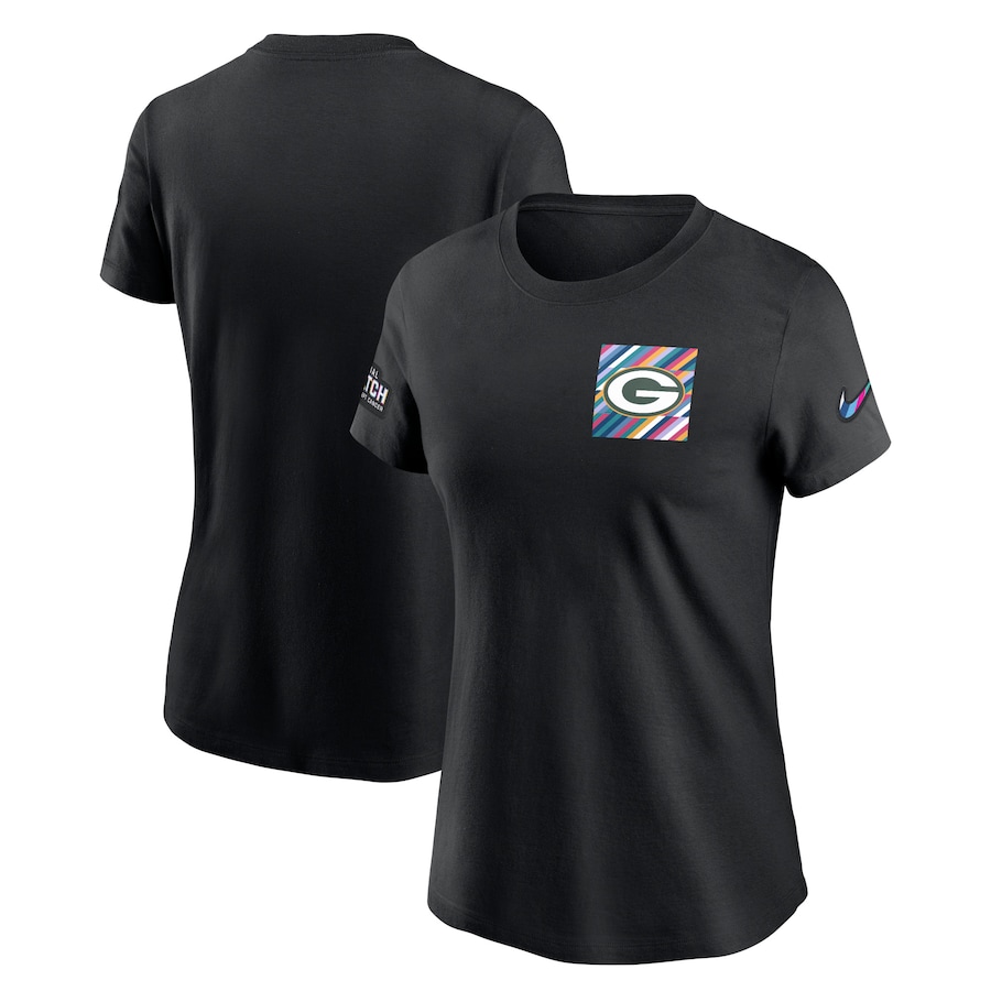 Women's - Green Bay Packers Black 2023 Sideline Crucial Catch Short Sleeve Tee Women's - Green Bay Packers Black 2023 Sideline Crucial Catch Short Sleeve Tee
