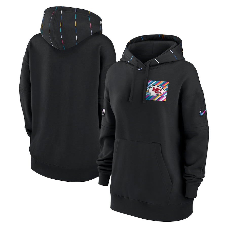 Women's - Kansas City Chiefs Black 2023 Club Crucial Catch Pullover Hoodie Women's - Kansas City Chiefs Black 2023 Club Crucial Catch Pullover Hoodie