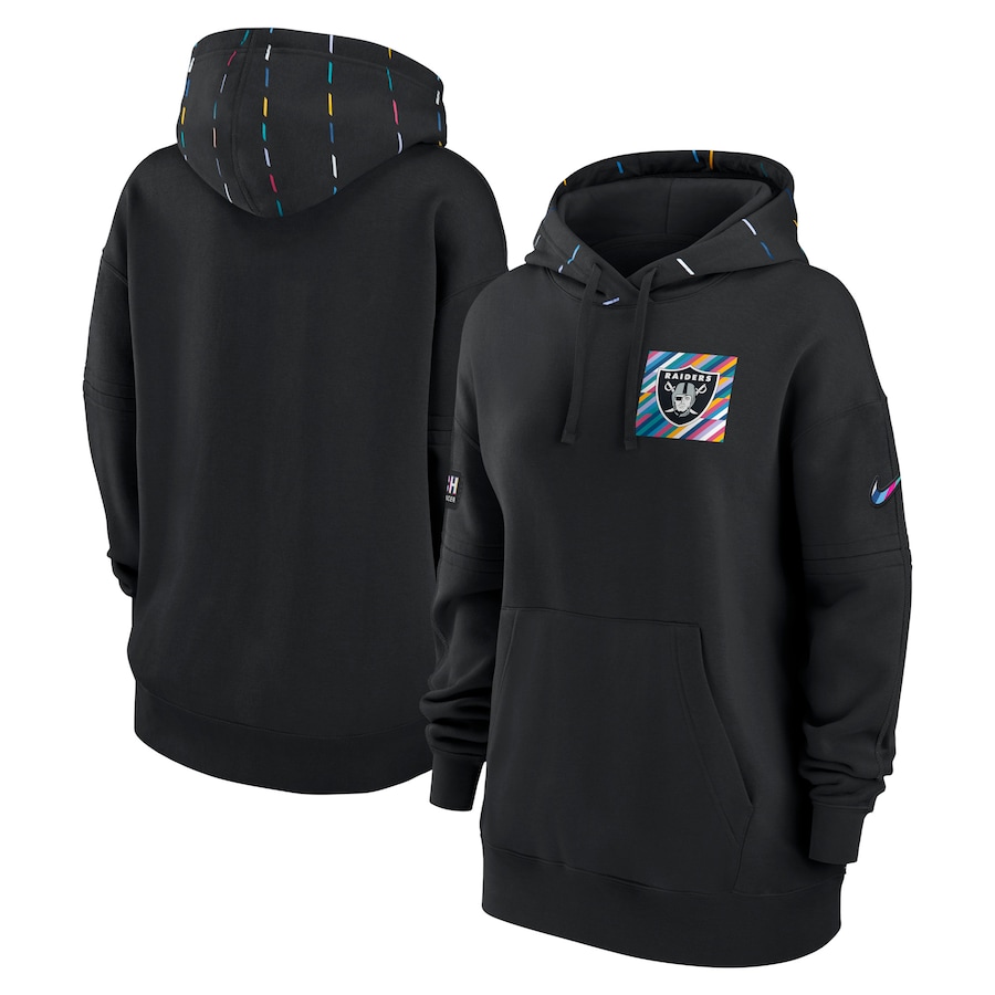 Women's - Las Vegas Raiders Black 2023 Club Crucial Catch Pullover Hoodie Women's - Las Vegas Raiders Black 2023 Club Crucial Catch Pullover Hoodie