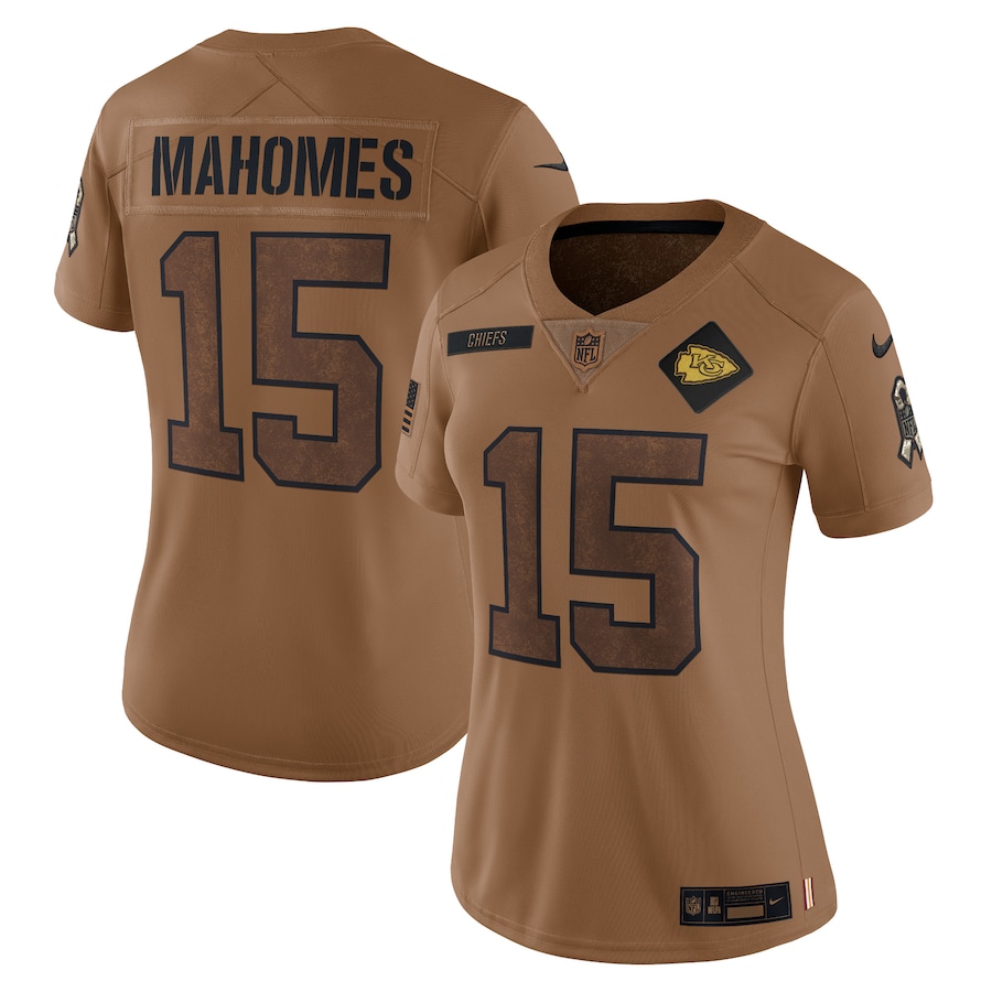 Women's - 2023 Salute To Service Patrick Mahomes Kansas City Chiefs Brown Limited Jersey