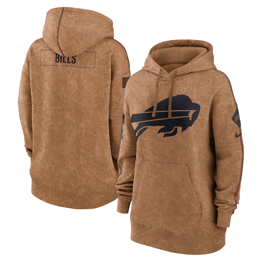 Women's - 2023 Salute To Service Buffalo Bills Brown Pullover Hoodie Women's - 2023 Salute To Service Buffalo Bills Brown Pullover Hoodie