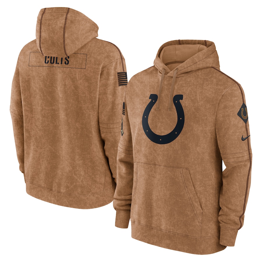 Men's - 2023 Salute To Service Club Indianapolis Colts Brown Pullover Hoodie
