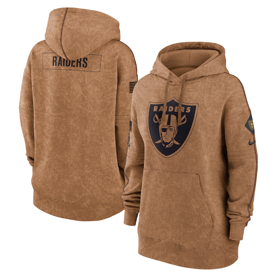 Women's - 2023 Salute To Service Las Vegas Raiders Brown Pullover Hoodie