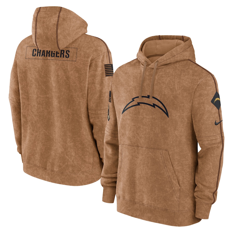 Men's - 2023 Salute To Service Club Los Angeles Chargers Brown Pullover Hoodie