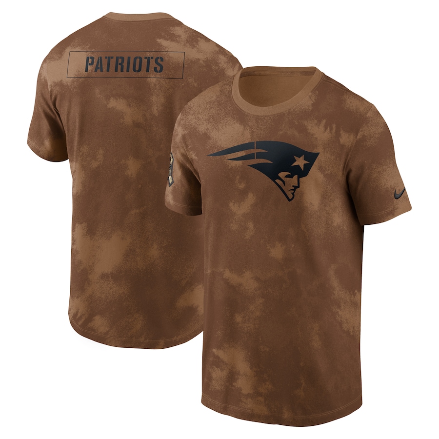 Men's - 2023 Salute To Service New England Patriots Brown Sideline T-Shirt