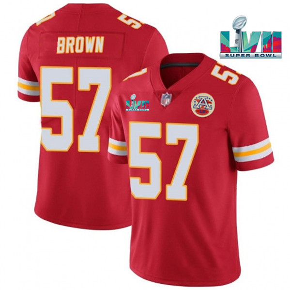 Men’s Kansas City Chiefs #57 Orlando Brown Red Super Bowl LVII Patch Vapor Untouchable Limited Stitched Jersey Men’s Kansas City Chiefs #57 Orlando Brown Red Super Bowl LVII Patch Vapor Untouchable Limited Stitched Jersey