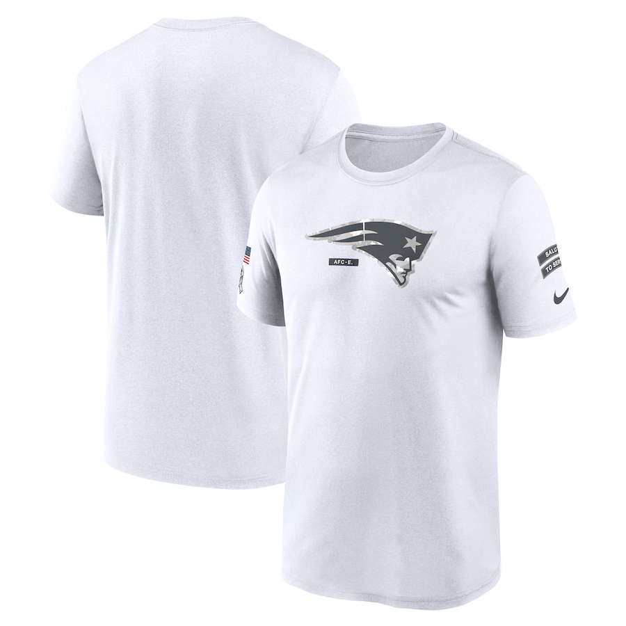 Men's New England Patriots White 2024 Salute To Service Legend Performance T-Shirt Men's New England Patriots White 2024 Salute To Service Legend Performance T-Shirt