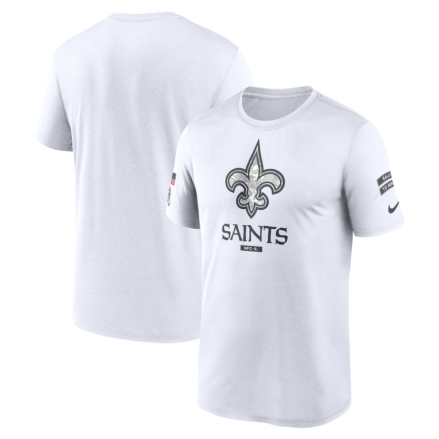 Men's New Orleans Saints White 2024 Salute To Service Legend Performance T-Shirt