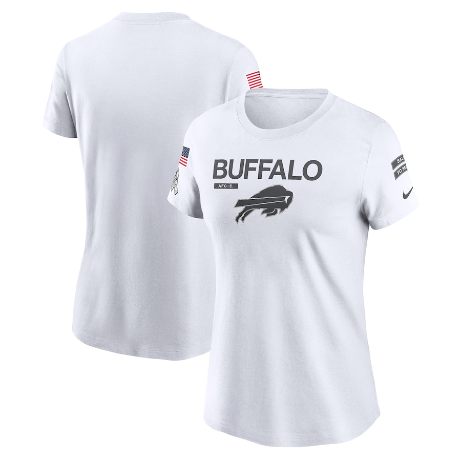 Women's Buffalo Bills White 2024 Salute To Service Legend Performance T-Shirt