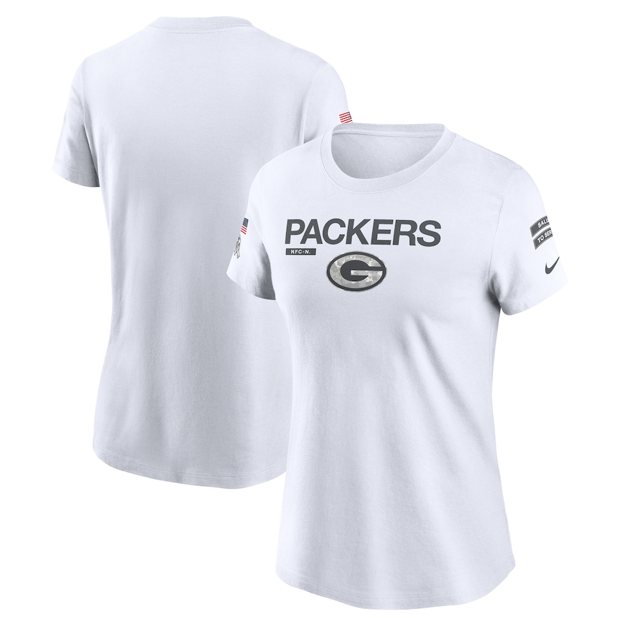 Women's Green Bay Packers White 2024 Salute To Service Legend Performance T-Shirt Women's Green Bay Packers White 2024 Salute To Service Legend Performance T-Shirt