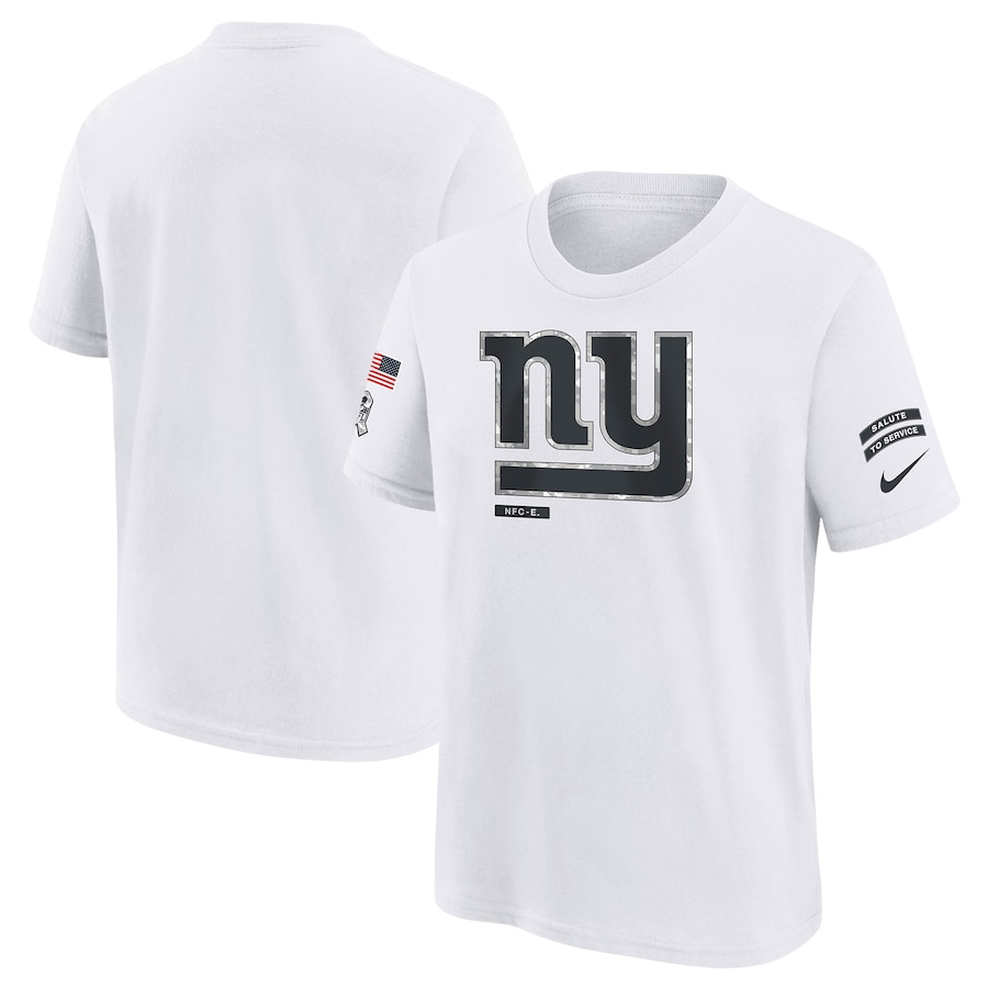 Youth New York Giants White 2024 Salute To Service T-Shirt
