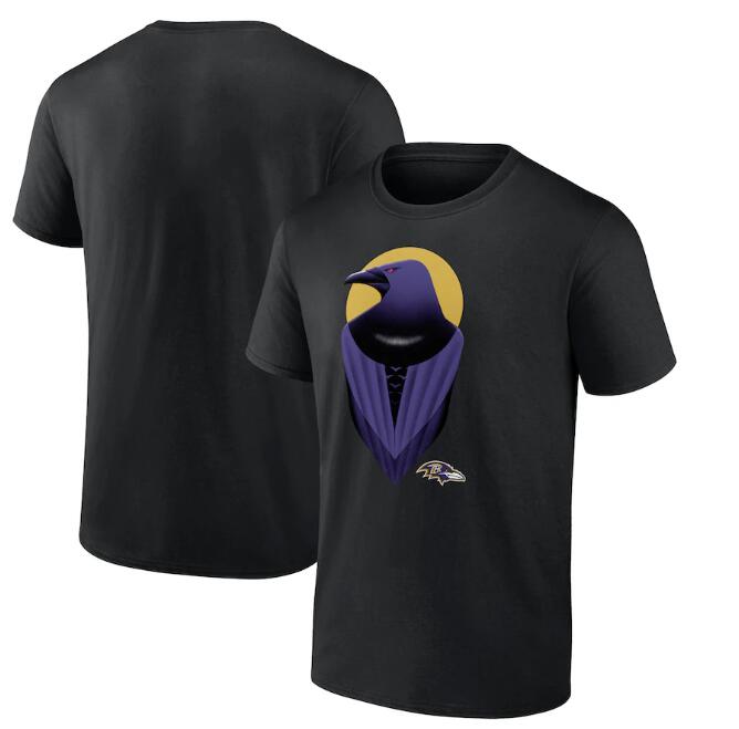 Men's Baltimore Ravens Black 2024 NFL Draft Illustrated T-Shirt