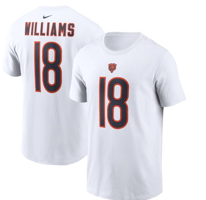 Men's Chicago Bears Caleb Williams Nike White 2024 NFL Draft First Round Pick Fuse Name & Number T-Shirt