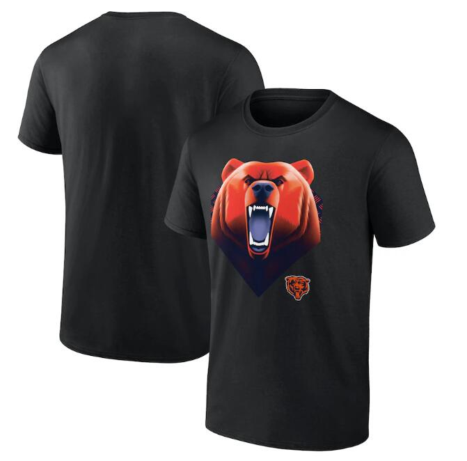 Men's Chicago Bears Black 2024 NFL Draft Illustrated T-Shirt