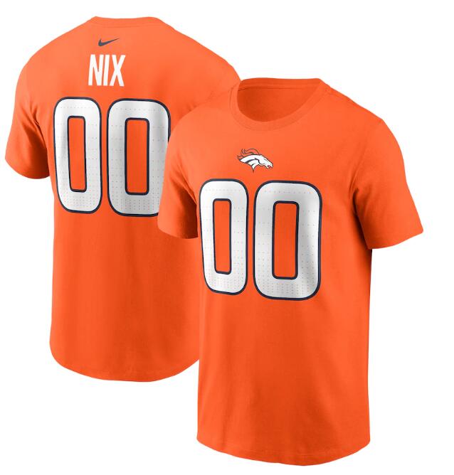 Men's Denver Broncos Bo Nix Nike Orange 2024 NFL Draft First Round Player T-Shirt
