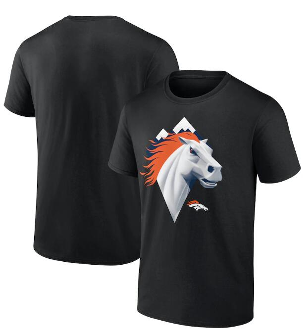 Men's Denver Broncos Black 2024 NFL Draft Illustrated T-Shirt