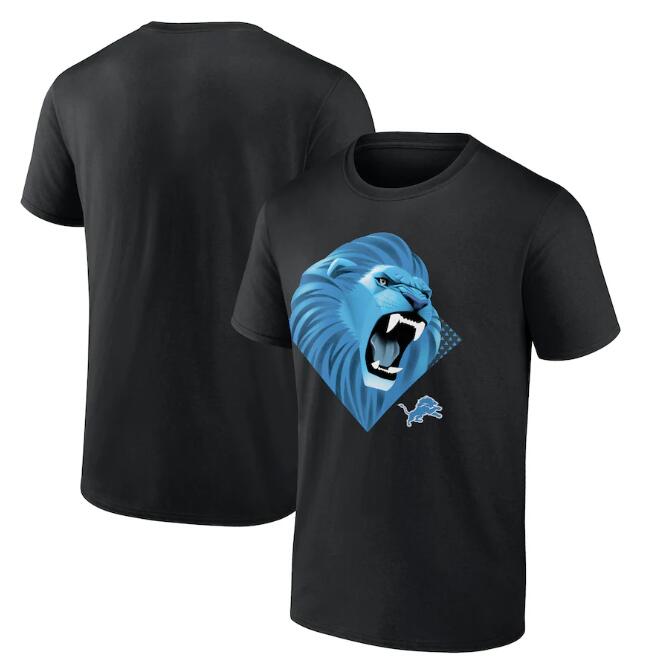 Men's Detroit Lions Black 2024 NFL Draft Illustrated T-Shirt