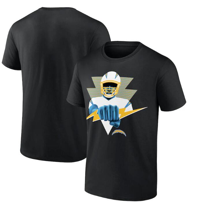 Men's Los Angeles Chargers Black 2024 NFL Draft Illustrated T-Shirt