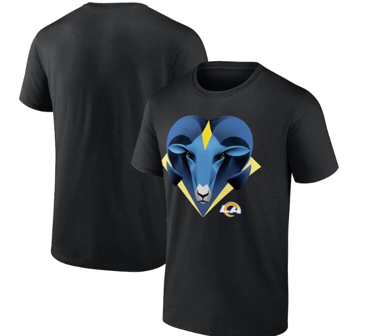 Men's Los Angeles Rams Black 2024 NFL Draft Illustrated T-Shirt