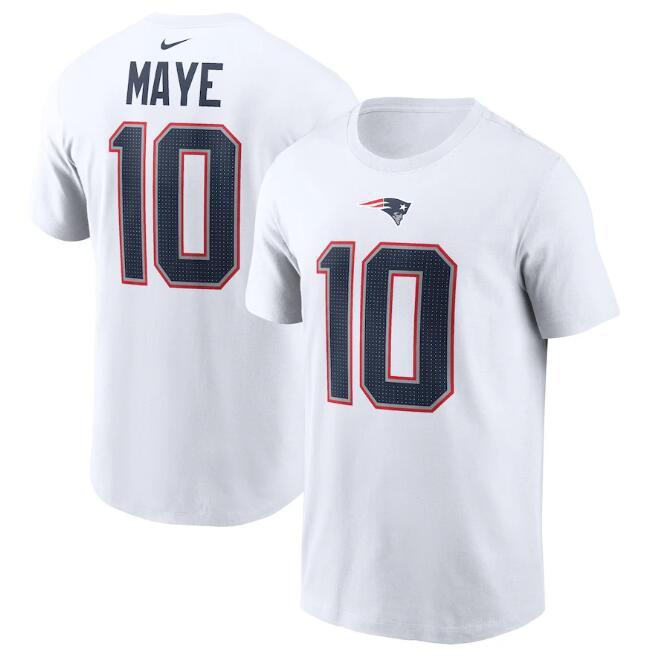 Men's New England Patriots Drake Maye Nike White 2024 NFL Draft Player Name & Number T-Shirt Men's New England Patriots Drake Maye Nike White 2024 NFL Draft Player Name & Number T-Shirt