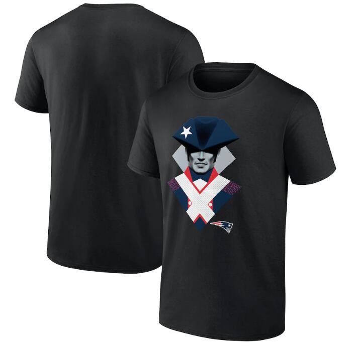 Men's New England Patriots Black 2024 NFL Draft Illustrated T-Shirt Men's New England Patriots Black 2024 NFL Draft Illustrated T-Shirt